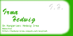 irma hedwig business card